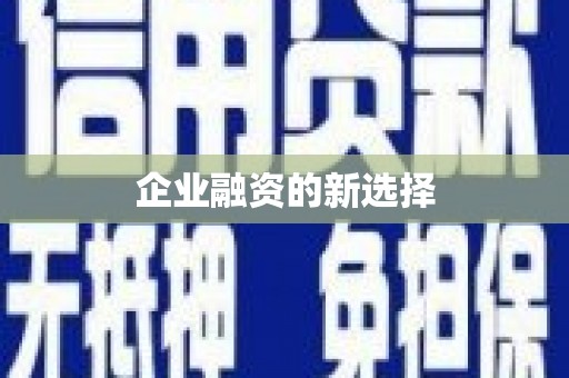 前郭尔罗斯企业融资的新选择